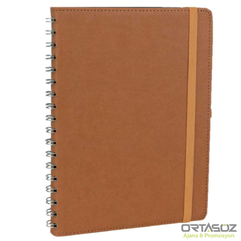 3031 SÖĞÜTÖZÜ KIRMIZI SPİRALLİ TARİHSİZ DEFTER (17X24 CM)